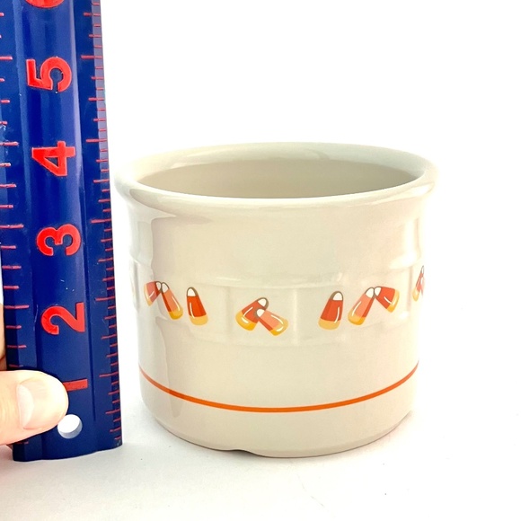 Longaberger Pottery Candy Corn retired one pint crock Halloween Fall Decor Bowl - Picture 5 of 10